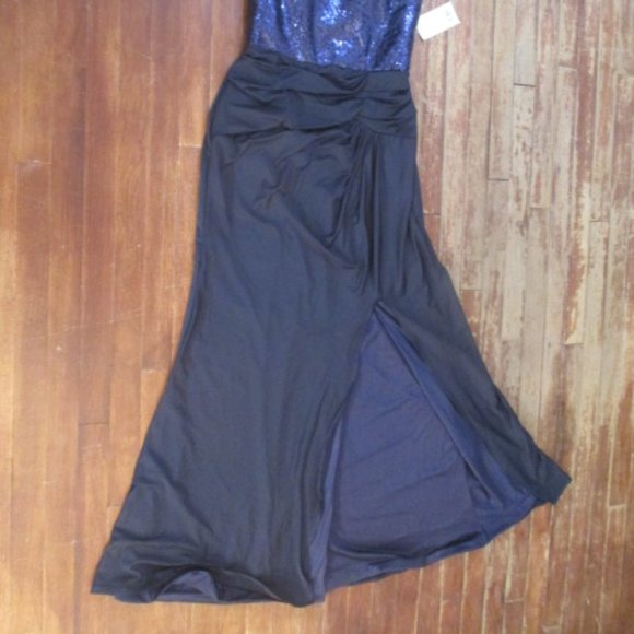 Sexy High slit Sequin Formal Prom Pageant Mother of Bride Dress Party Gown - Picture 4 of 11